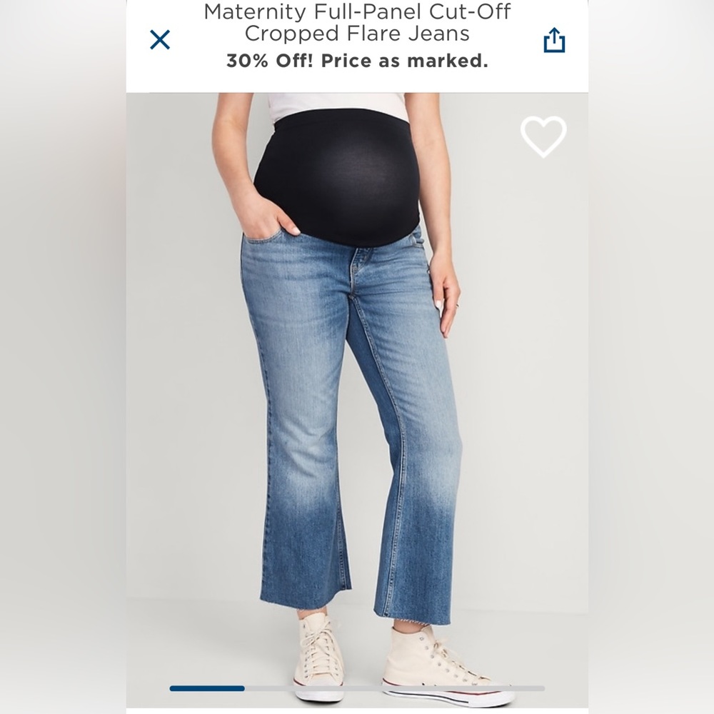Maternity cropped flare jean